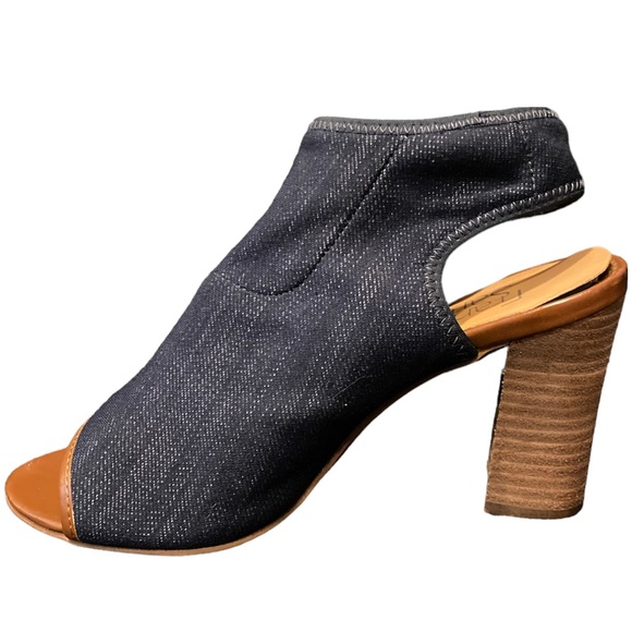 Franco Sarto stretch denim women’s slip on heels size 6 - Picture 1 of 8